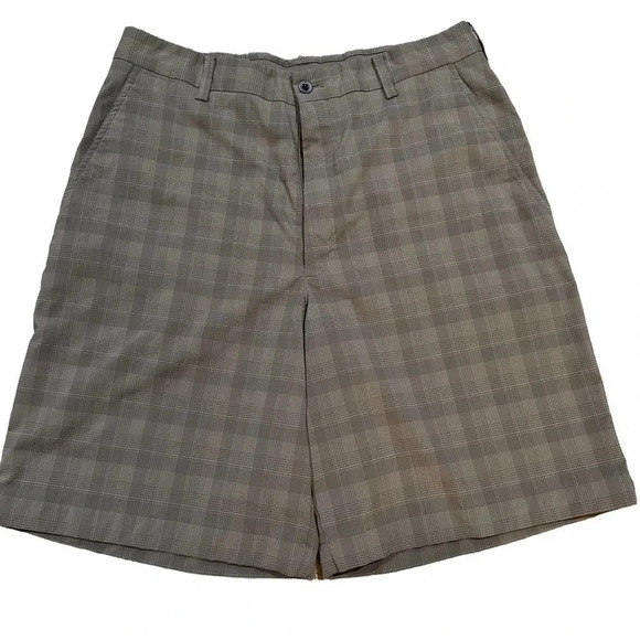 Nike Golf men’s Dri Fit performance flat front plaid shorts. Size 32 - Picture 1 of 5
